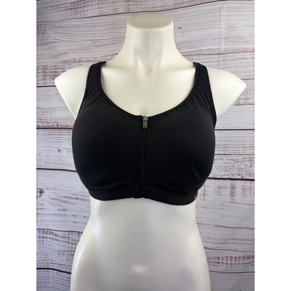 Victoria's Secret VSX Sport Front Zip High Impact Sports Bra Black 38D